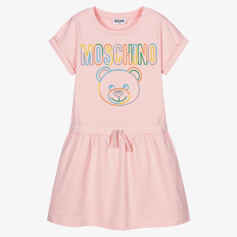 Moschino Kid-Teen-فستان تينز قطن جيرسي لون زهري باهت | Childrensalon Outlet