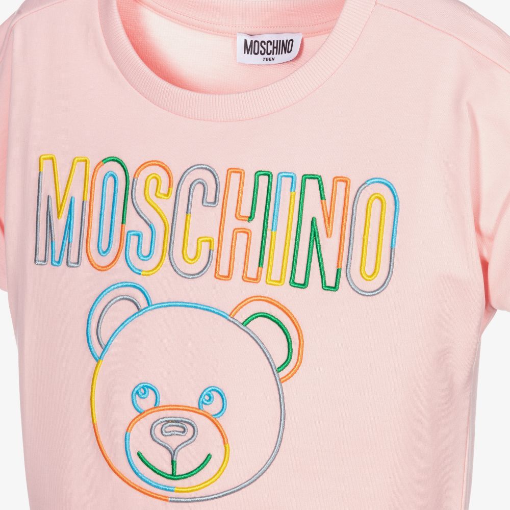 Moschino Kid-Teen-Teen Girls Pink Logo Dress | Childrensalon Outlet
