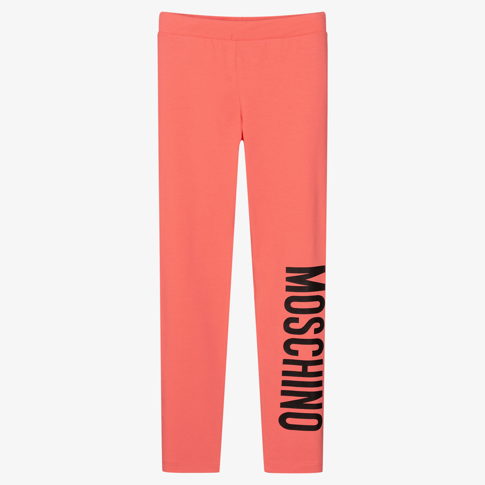 Moschino Kid-Teen - Розовые легинсы для подростков | Childrensalon