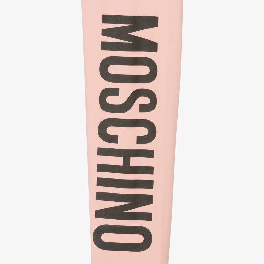 Moschino Girls Pink Logo Leggings