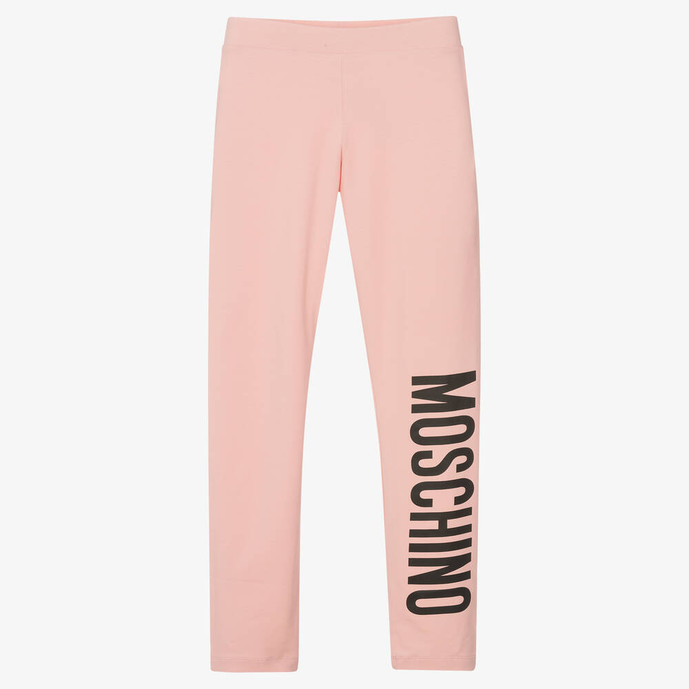 Moschino Kid-Teen - Teen Girls Pink Logo Leggings | Childrensalon