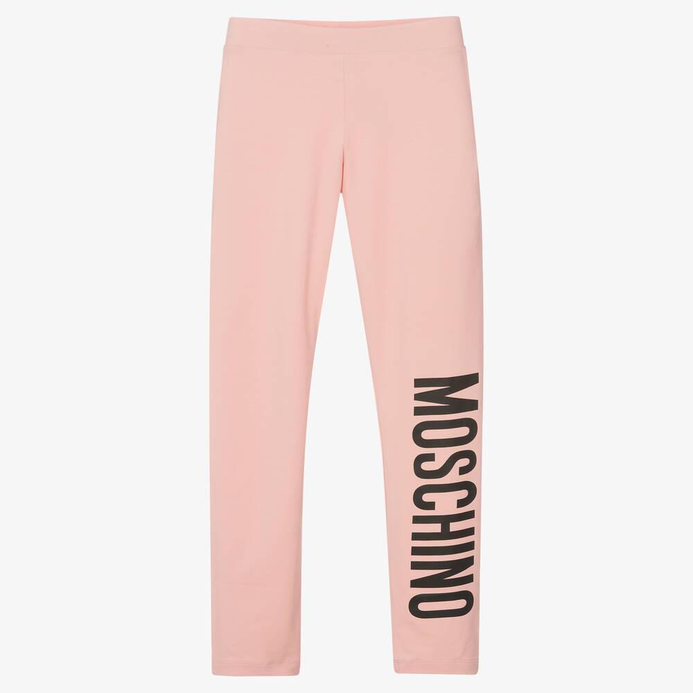 Moschino Kid-Teen - Розовые легинсы для девочек-подростков | Childrensalon