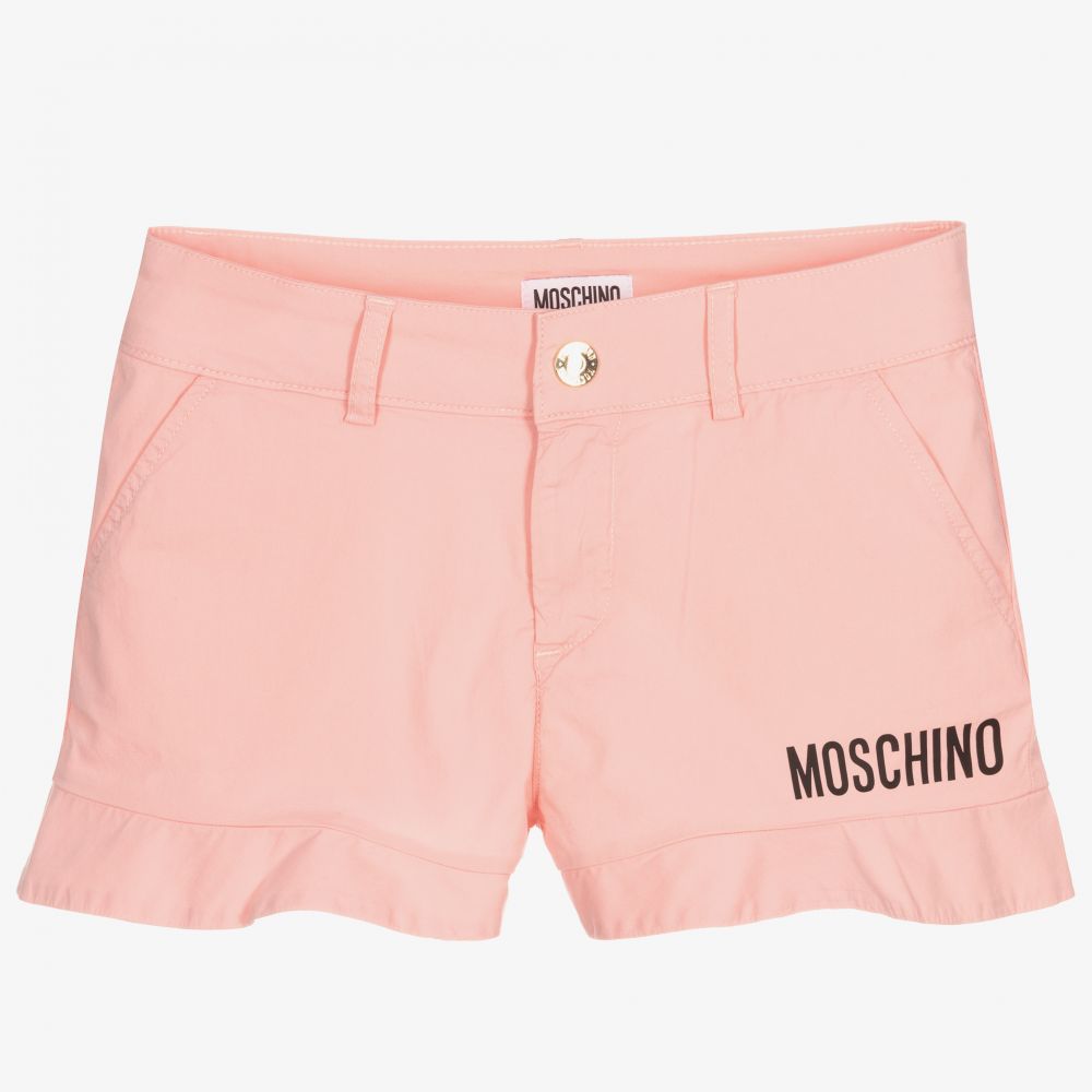 Moschino Kid-Teen - شورت تينز بناتي قطن بوبلين لون زهري | Childrensalon