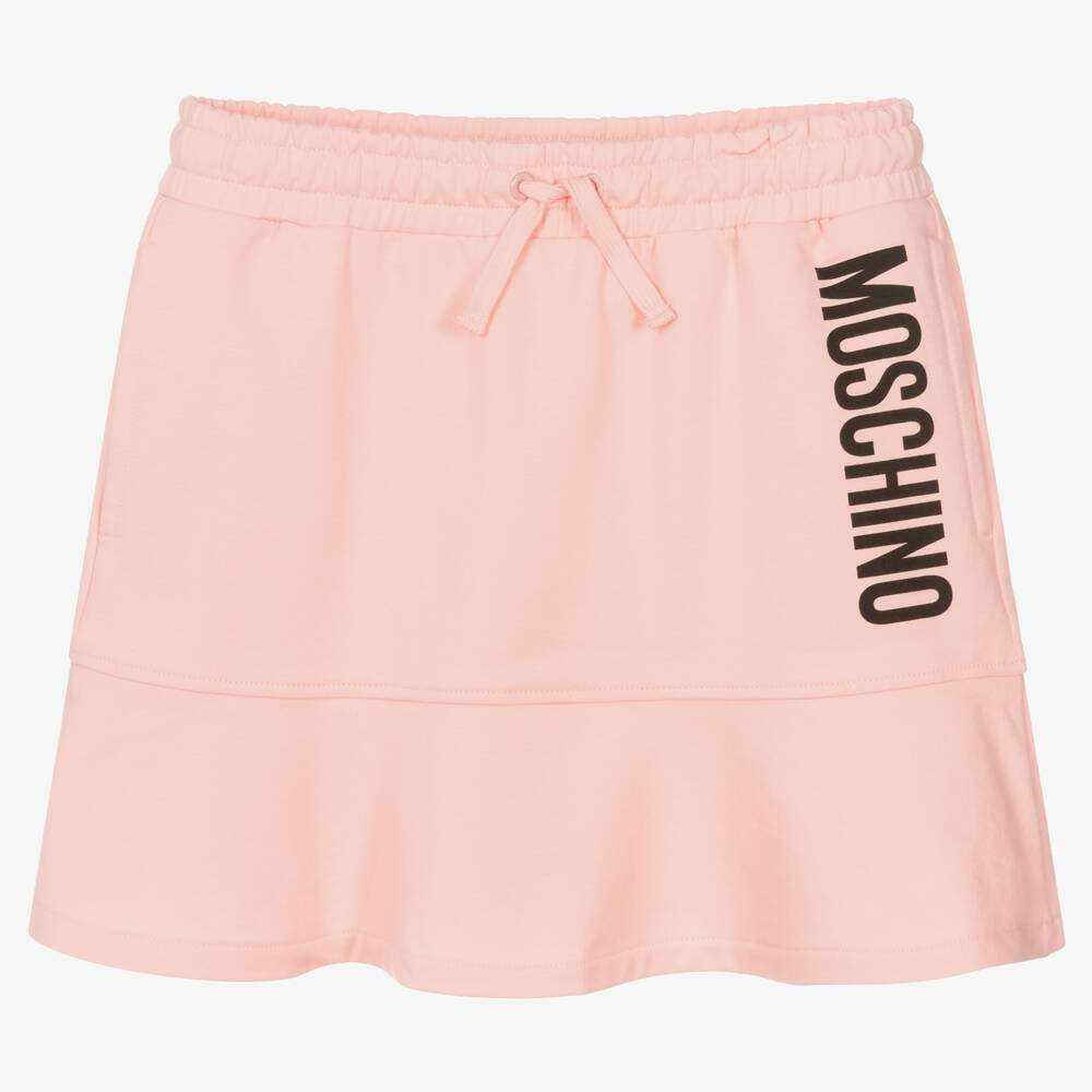 Moschino Kid-Teen - تنورة تينز بناتي قطن جيرسي لون زهري | Childrensalon