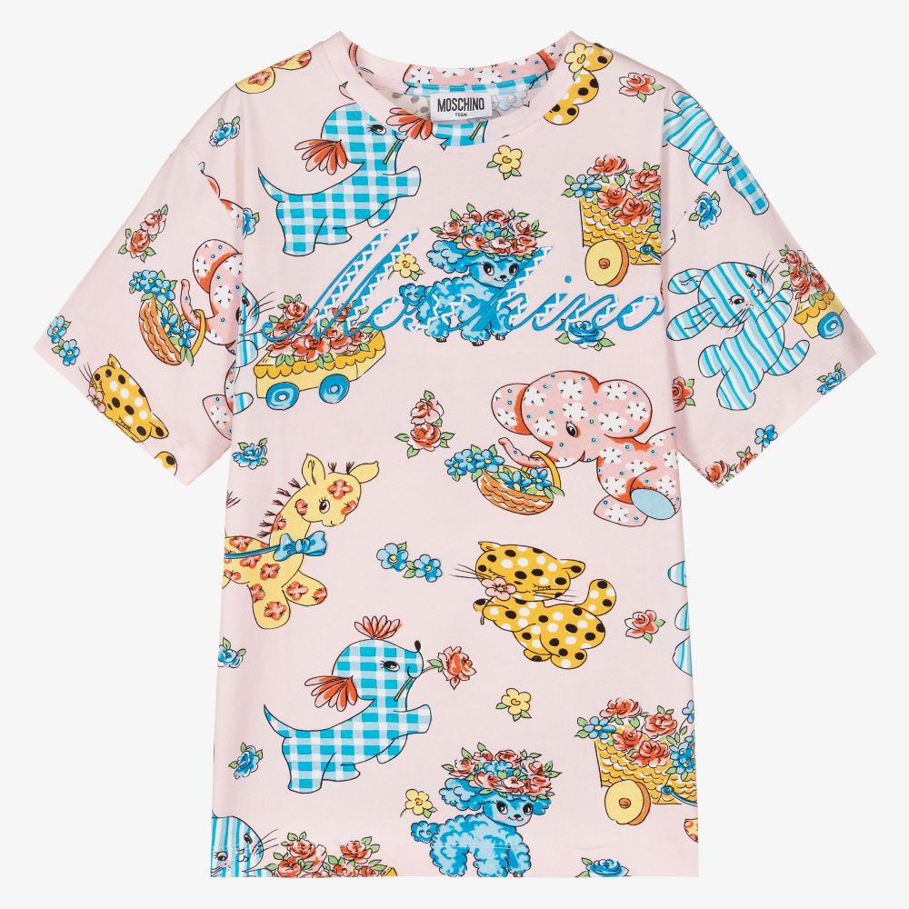 Moschino Kid-Teen - T-shirt rose Ado fille | Childrensalon