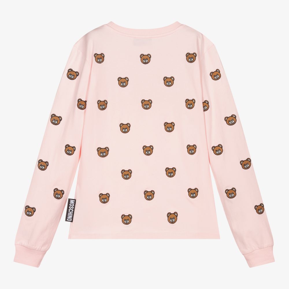 Moschino Kid-Teen-توب تينز بناتي قطن جيرسي لون زهري | Childrensalon Outlet