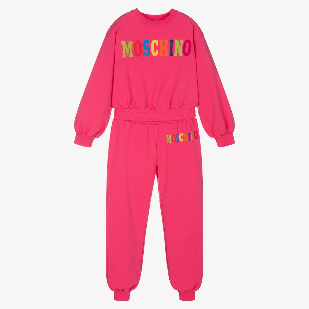 Pink moschino tracksuit clearance