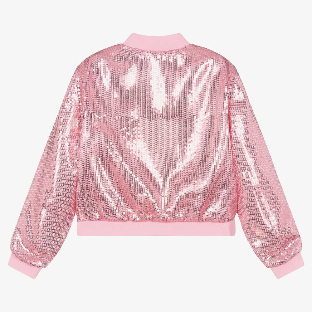Moschino Kid-Teen - Teen Girls Pink Sequin Bomber Jacket