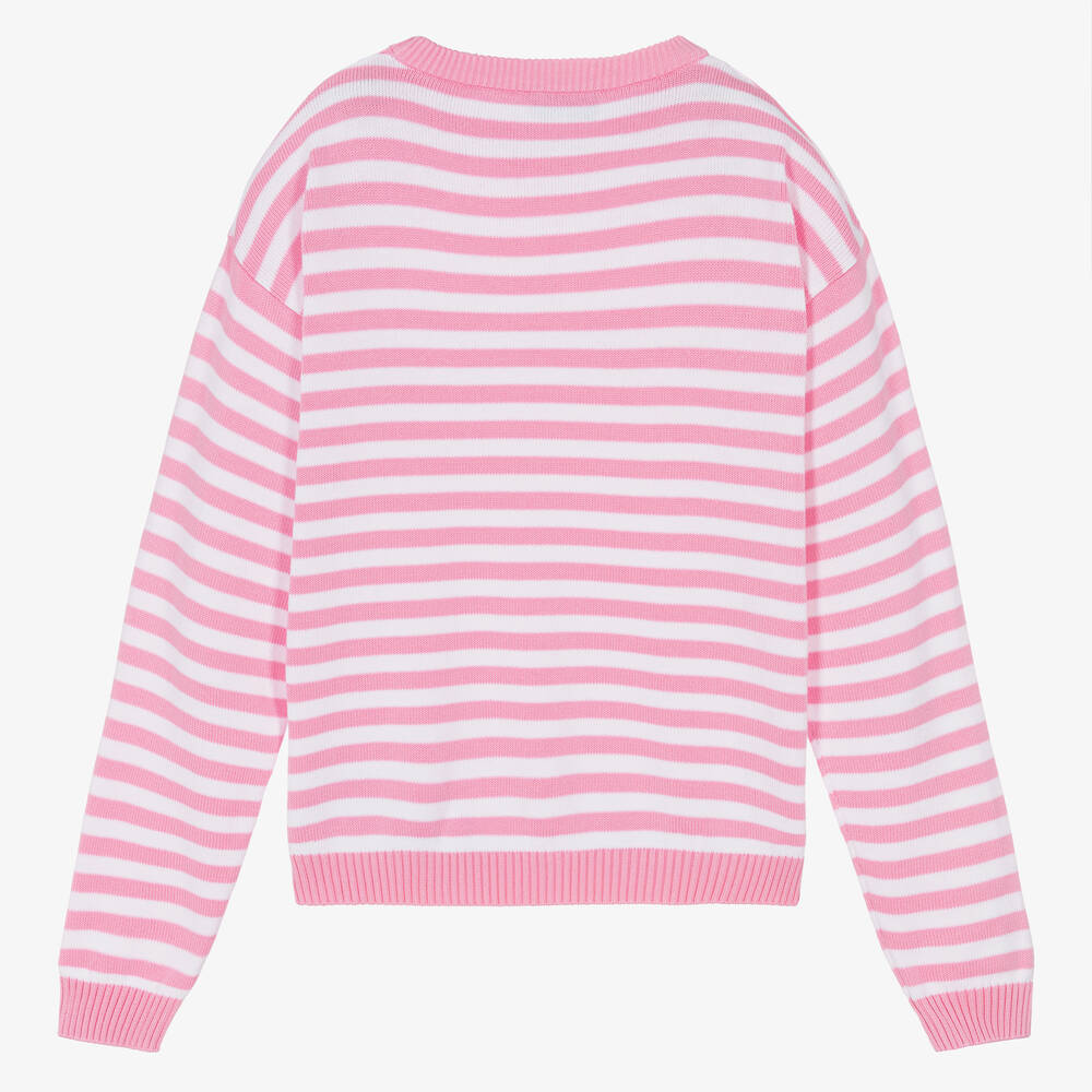 Pink striped sweatshirt cheap