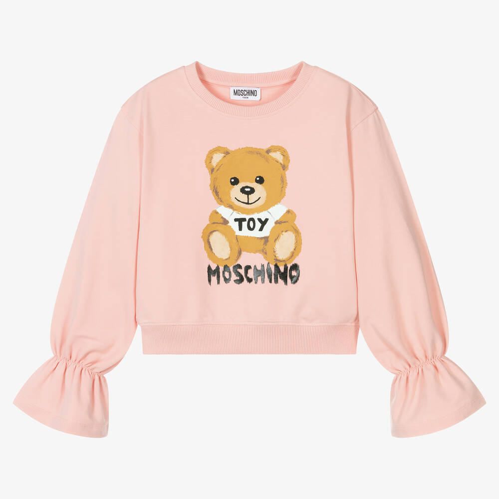 Moschino Kid-Teen - Розовый свитшот для девочек-подростков | Childrensalon