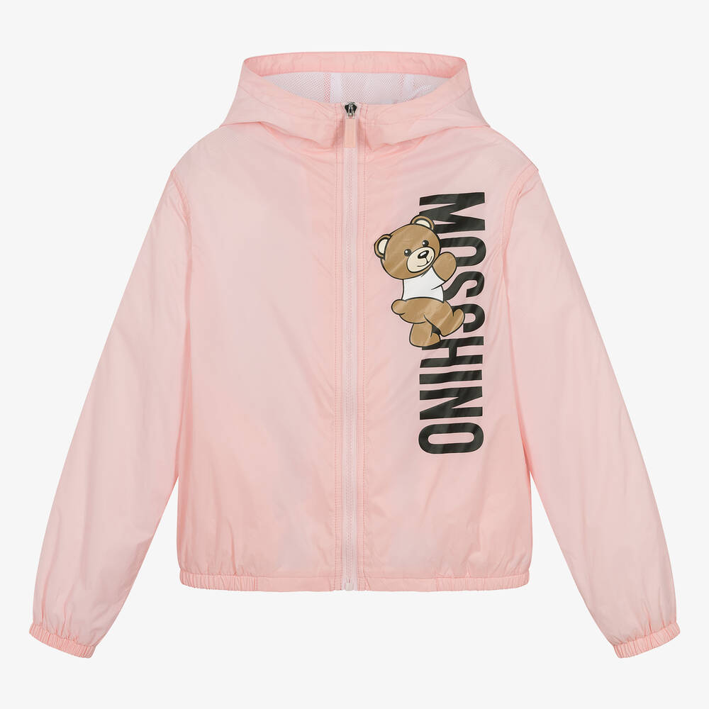 Moschino Teen Girls Pink Teddy Bear Hooded Jacket Childrensalon Outlet