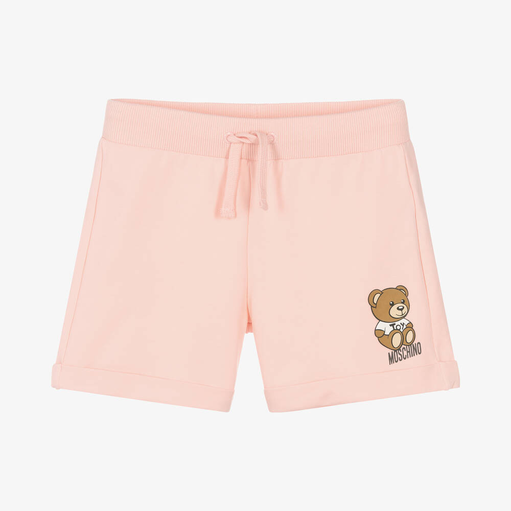Moschino Kid-Teen - Teen Girls Pink Teddy Logo Shorts | Childrensalon
