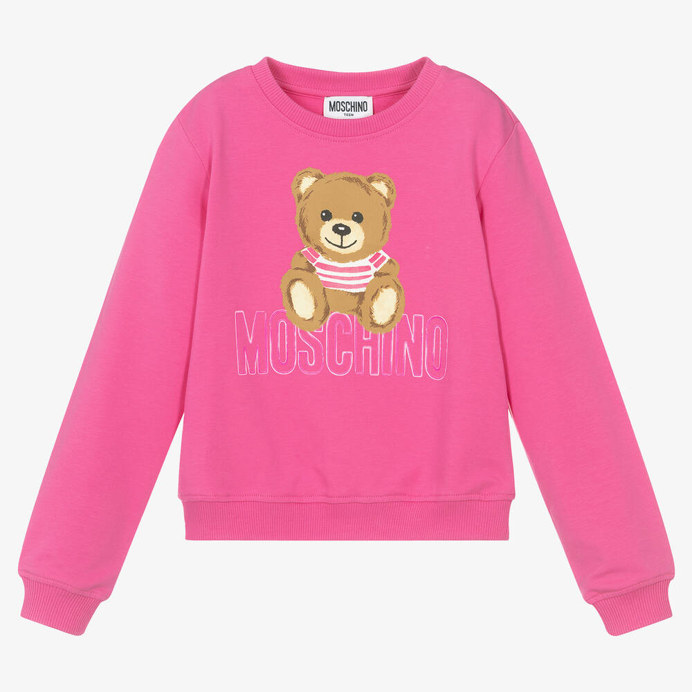 Moschino Kid-Teen - Pinkes Teen Sweatshirt mit Teddy | Childrensalon