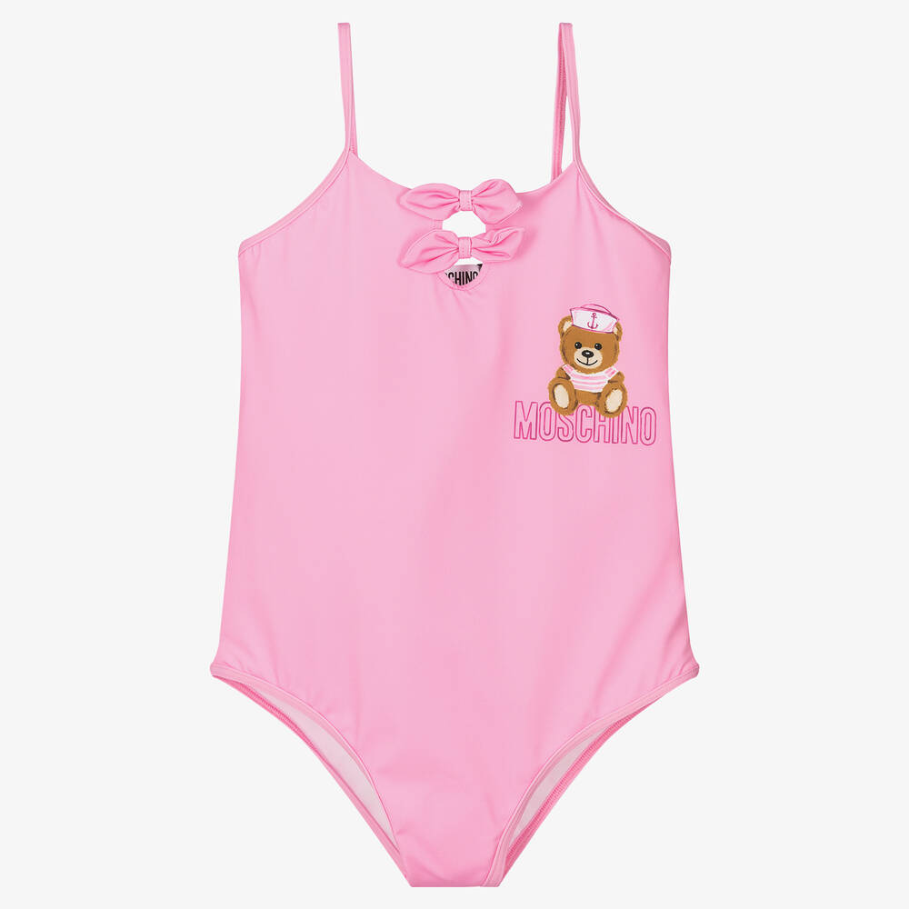 Moschino Kid-Teen - Rosa Teen Badeanzug mit Teddy | Childrensalon