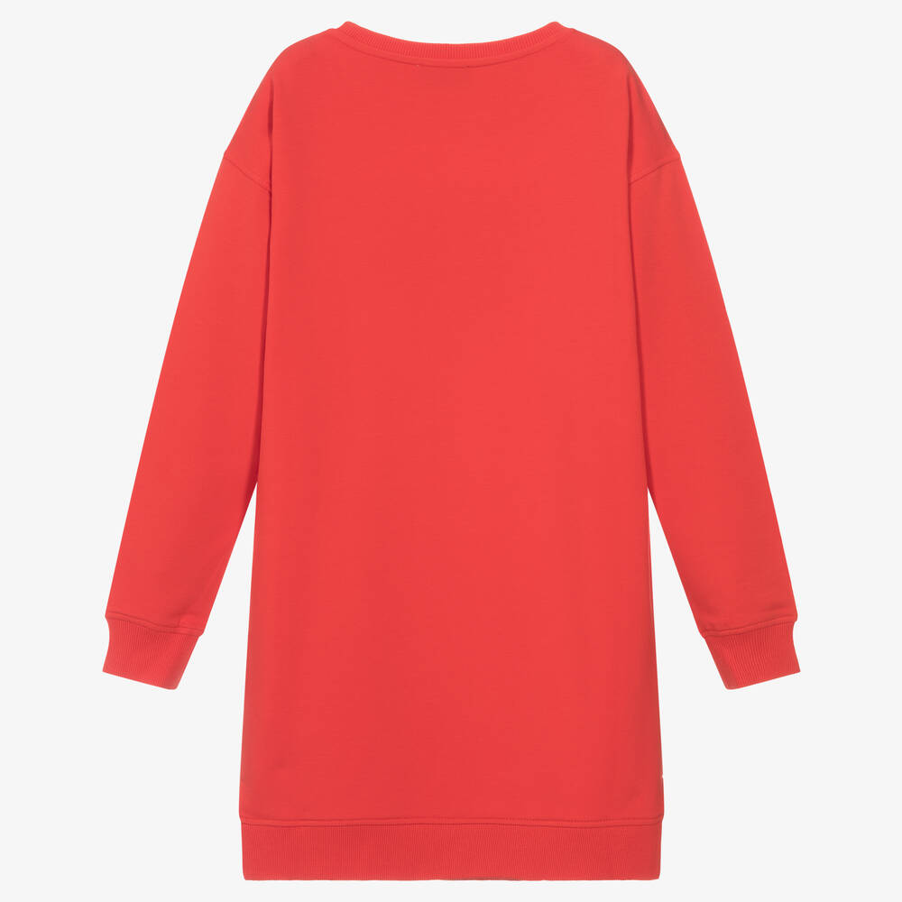 Moschino Kid-Teen-Teen Girls Red Bear Sweatshirt Dress | Childrensalon Outlet