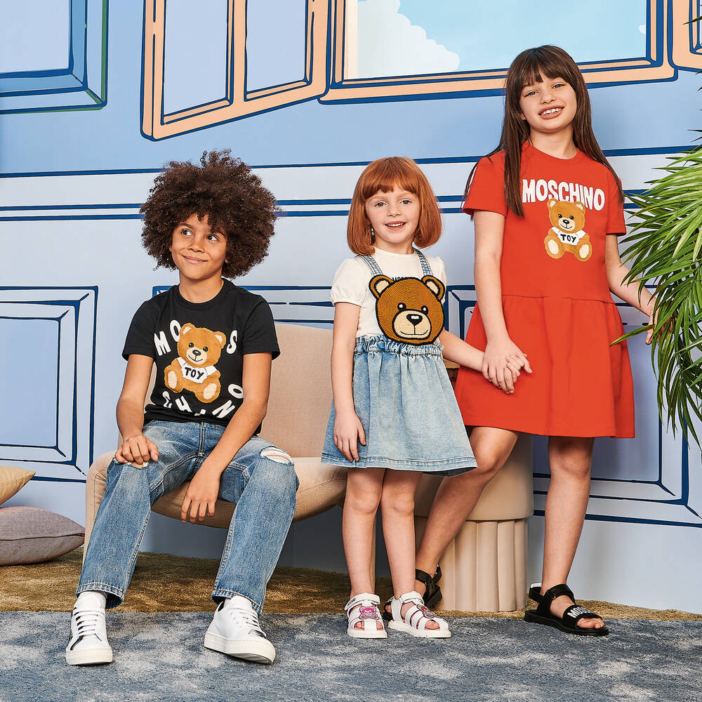 Moschino Kid-Teen-فستان تينز بناتي قطن لون أحمر | Childrensalon Outlet