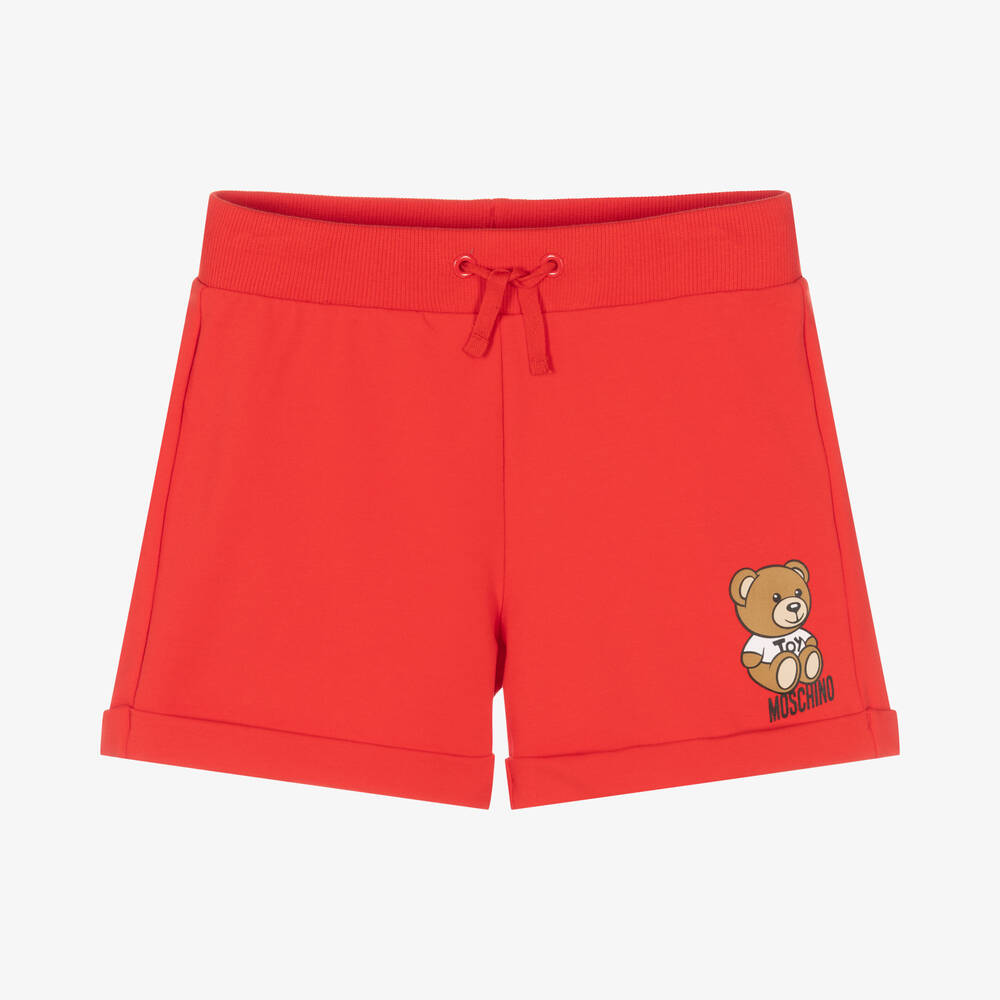 Moschino Kid-Teen - Красные шорты с медвежонком | Childrensalon