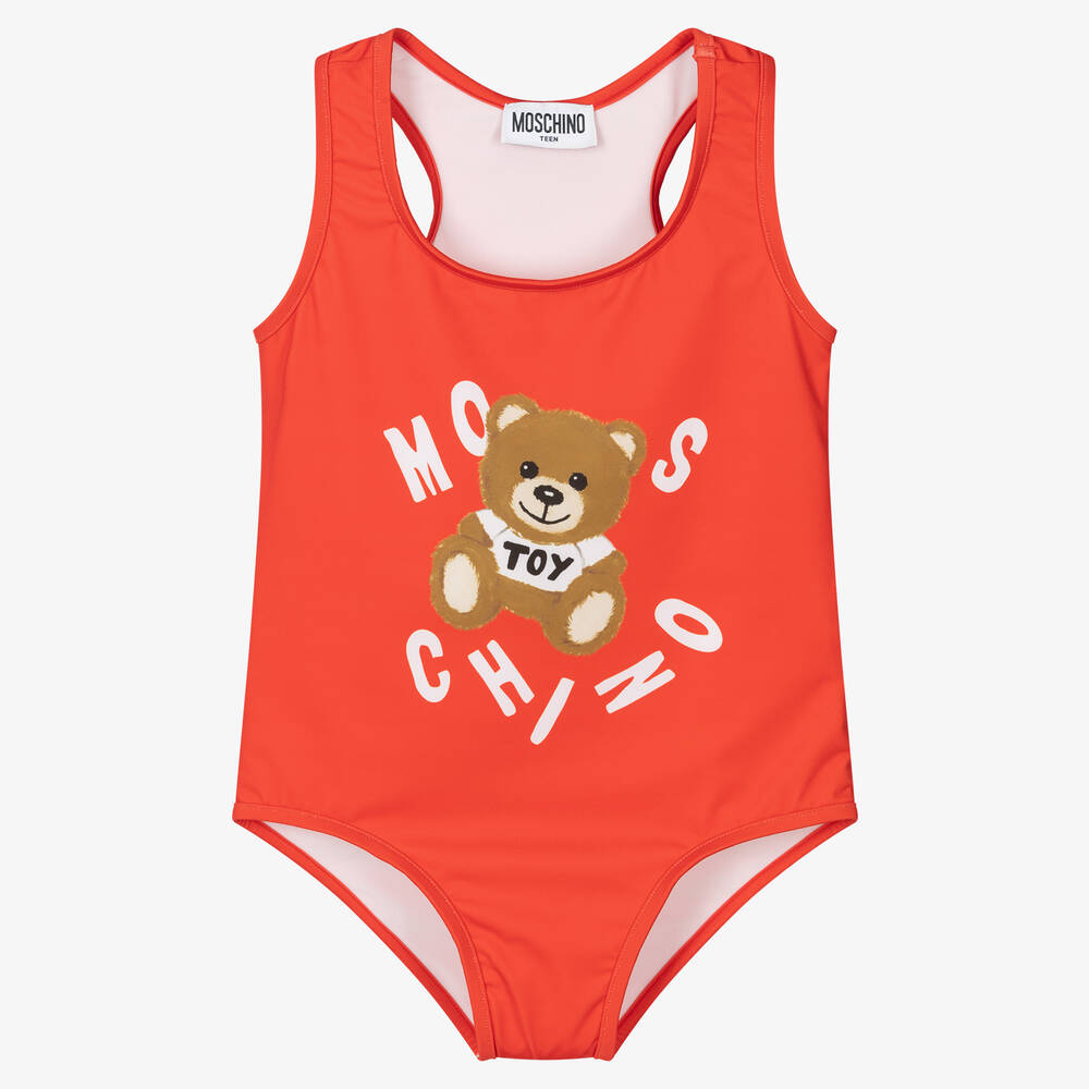 Moschino Kid-Teen - Maillot de bain rouge nounours ado | Childrensalon