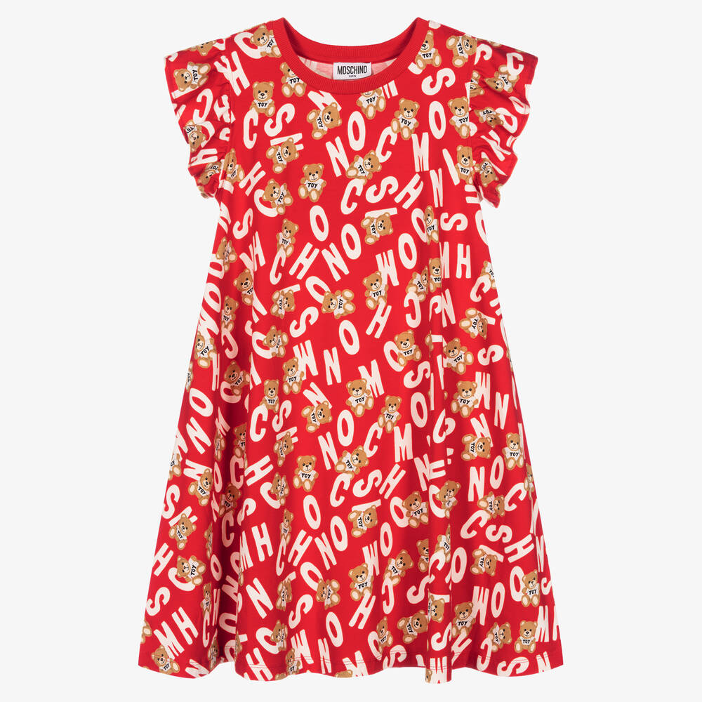 Moschino Kid-Teen - Teen Girls Red & White Logo Dress | Childrensalon
