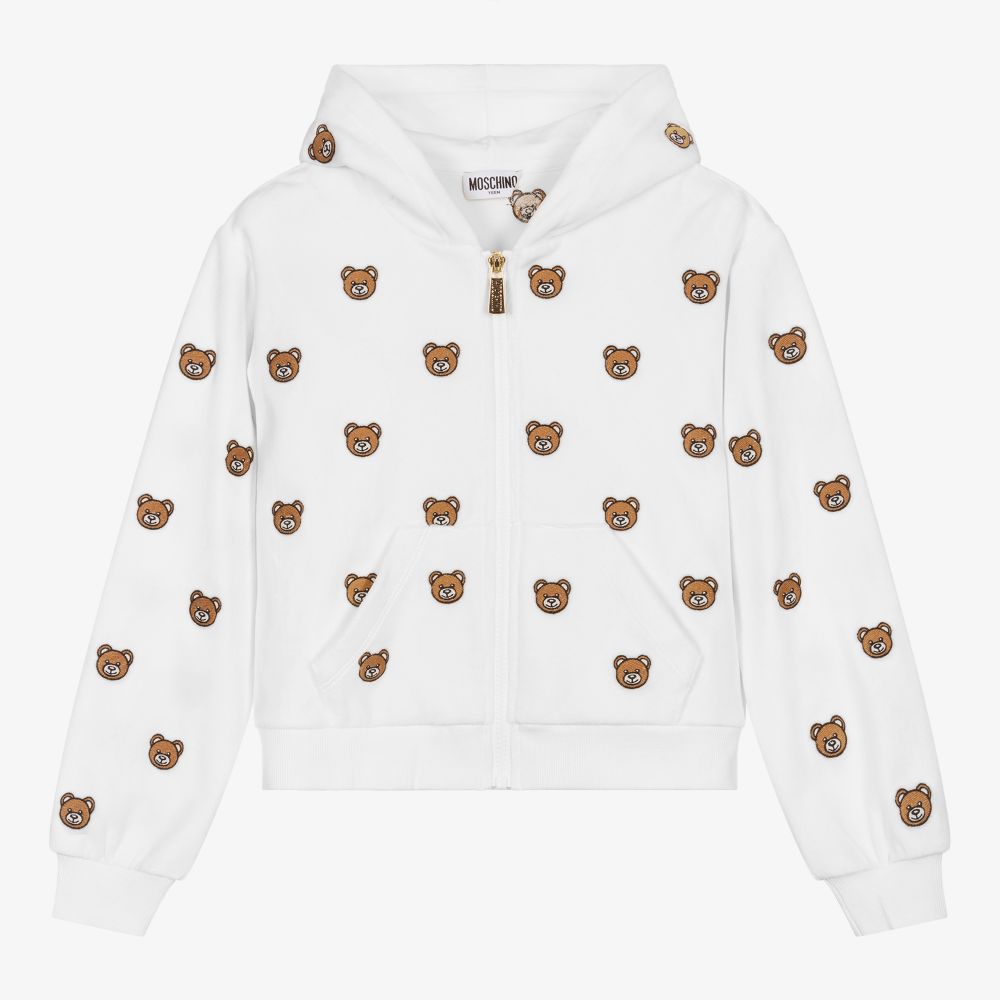 Moschino Kid-Teen-Teen Girls Velour Zip-Up Top | Childrensalon Outlet
