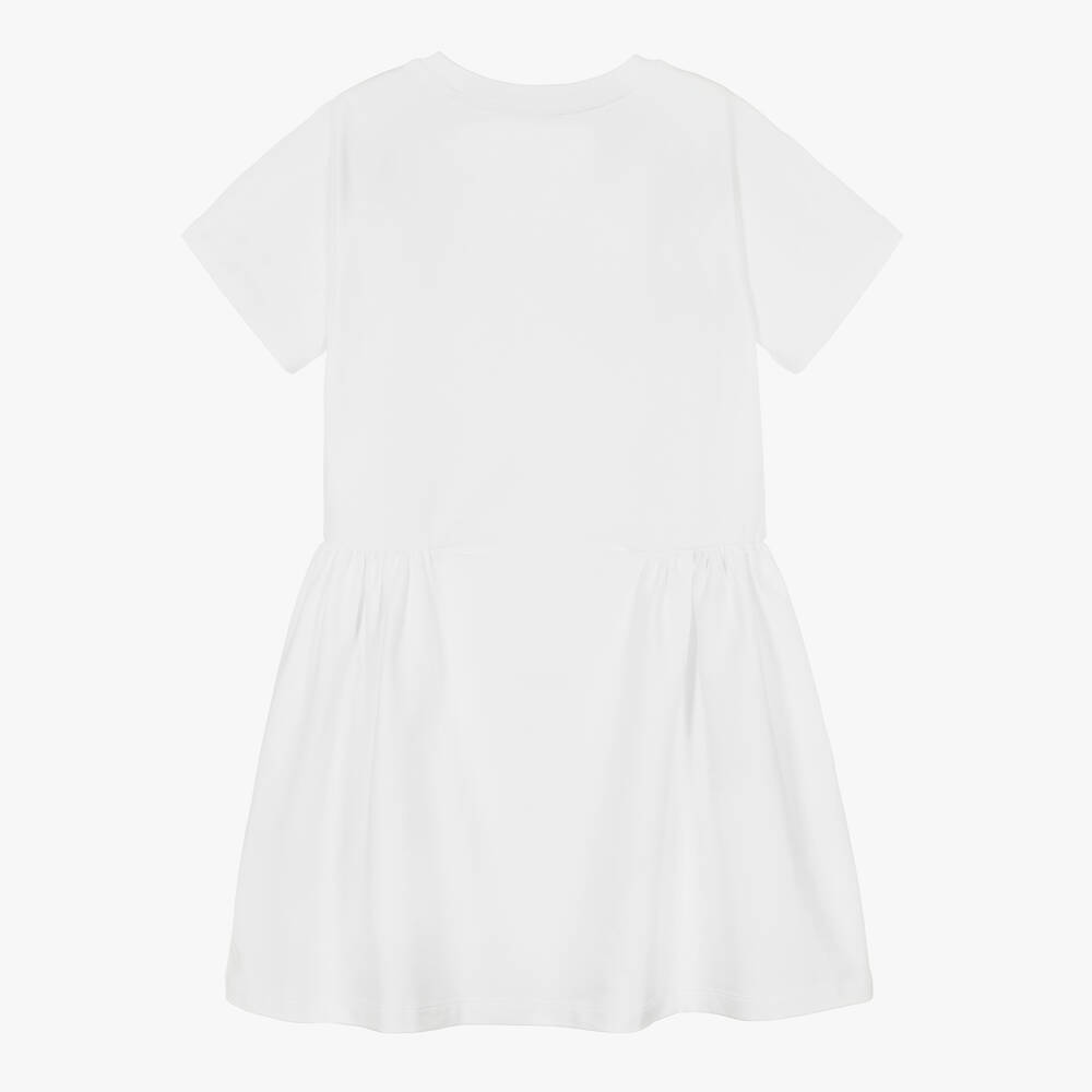 موسكينو Kid-Teen-فستان تينز بناتي قطن جيرسي لون أبيض | Childrensalon Outlet