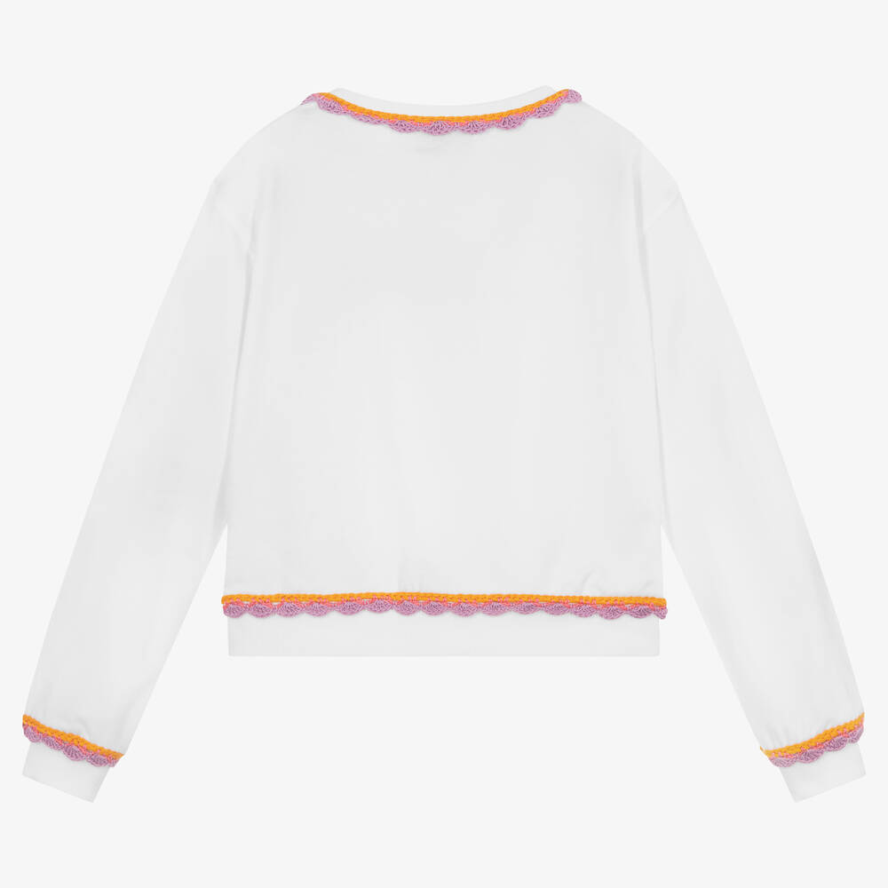 Moschino Кид-Тин-Белый хлопковый свитшот | Childrensalon Outlet