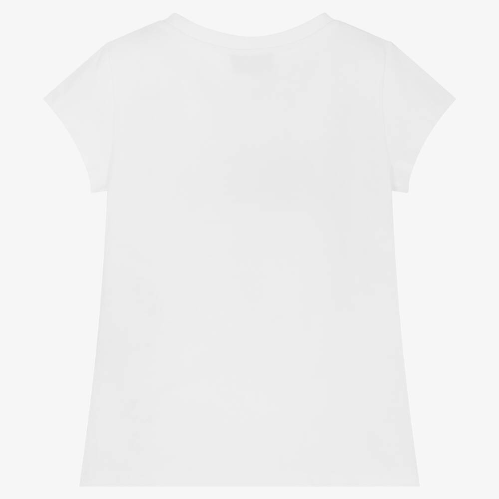 Moschino Кид-Тин-Белая хлопковая футболка | Childrensalon Outlet