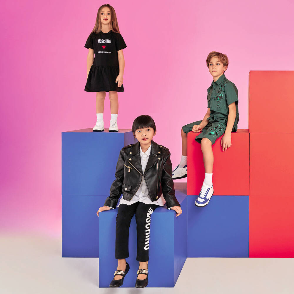 موسكينو Kid-Teen-قميص قطن بوبلين لون أبيض للمراهقات | Childrensalon Outlet