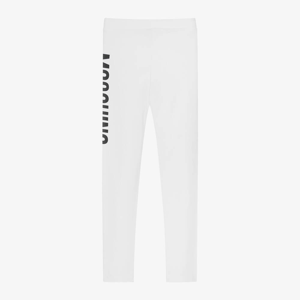 Moschino Кид-Тин-Teen Girls White Cotton Teddy Bear Leggings | Childrensalon Outlet