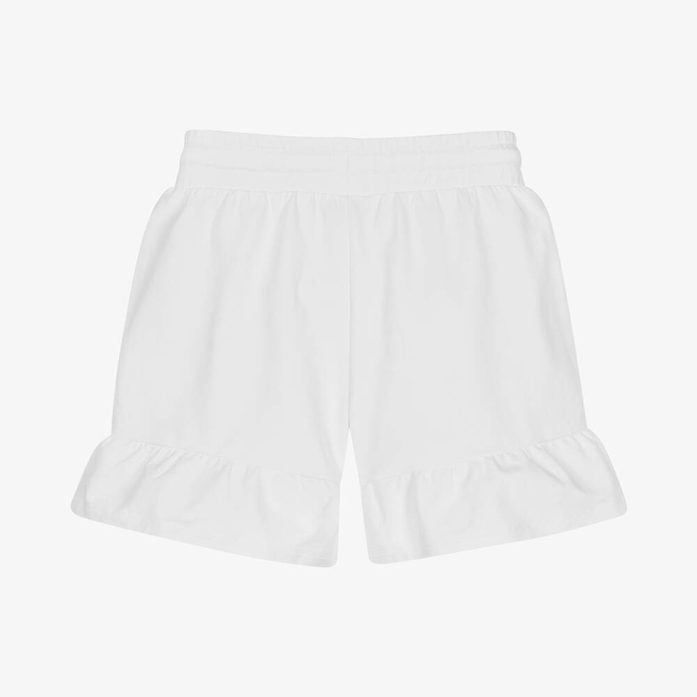 Moschino Kid-Teen-Teen Girls White Diamanté Logo Shorts | Childrensalon Outlet