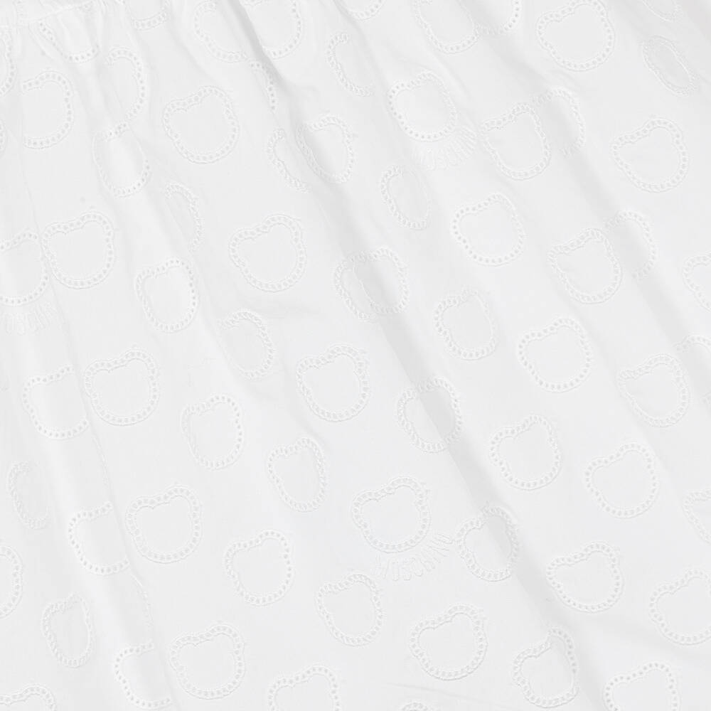 Moschino Kid-Teen-Teen Girls White Embroidered Logo Skirt | Childrensalon Outlet