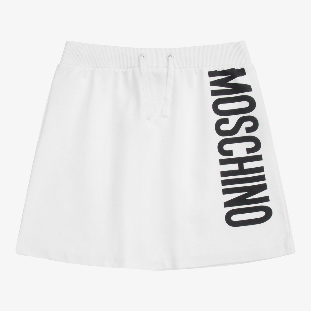Moschino Kid-Teen - تنورة تينز قطن جيرسي لون أبيض | Childrensalon