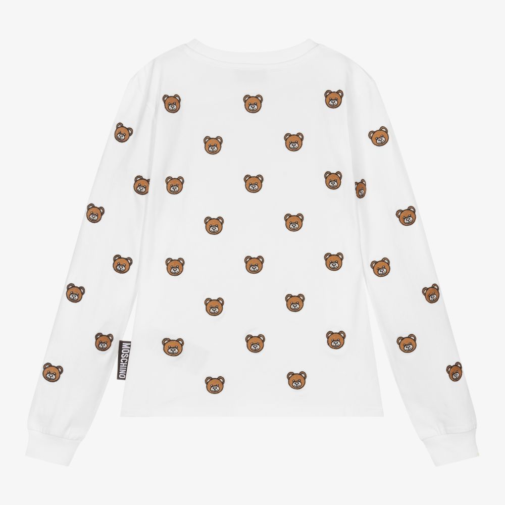 Moschino Kid-Teen-Teen Girls White Logo Top | Childrensalon Outlet