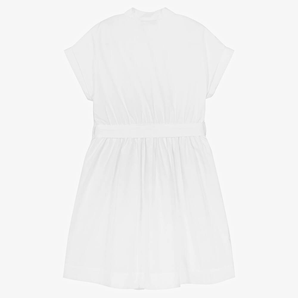 Moschino Кид-Тин-Белое платье-рубашка с медвежонком | Childrensalon Outlet