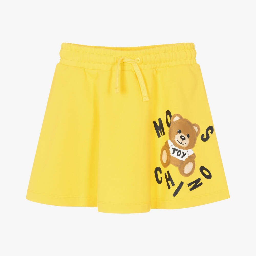 Moschino Kid-Teen-Teen Girls Yellow Cotton Logo Skirt | Childrensalon Outlet