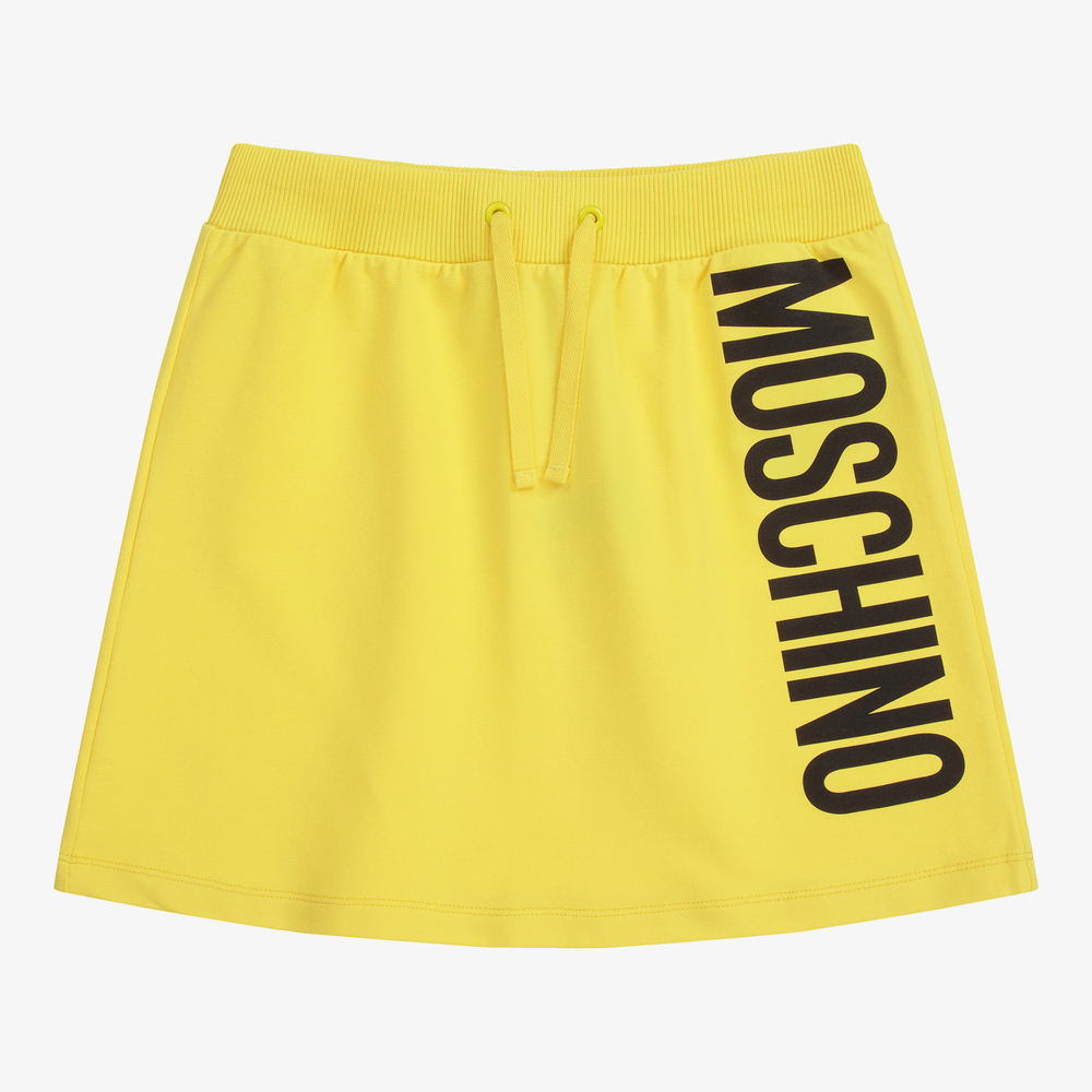 Moschino Kid-Teen - تنورة تينز قطن جيرسي لون أصفر | Childrensalon