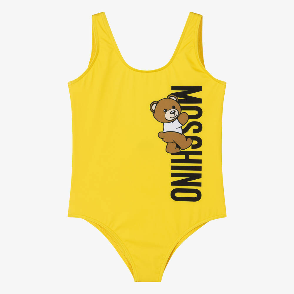 Moschino Kid Teen Teen Girls Yellow Teddy Bear Swimsuit Childrensalon Outlet
