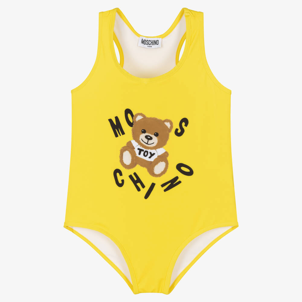Moschino Kid-Teen - Желтый купальник с медвежонком | Childrensalon