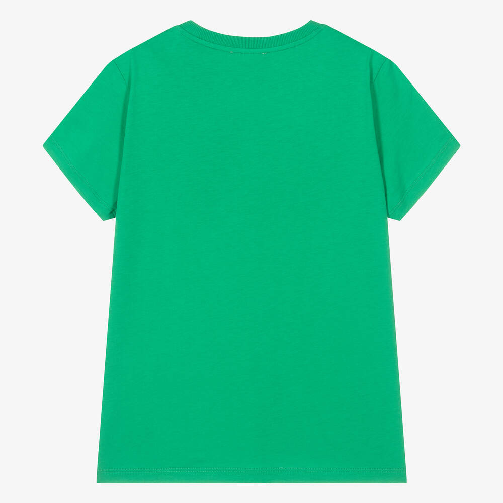 Moschino Кид-Тин-Teen Green Cotton Teddy Bear T-Shirt | Childrensalon Outlet