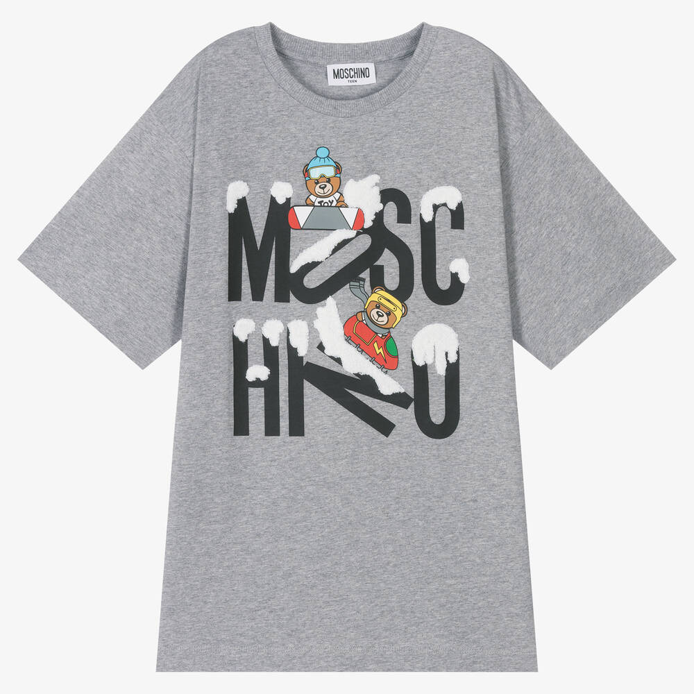 Moschino Kid-Teen - T-shirt gris en coton Ado | Childrensalon