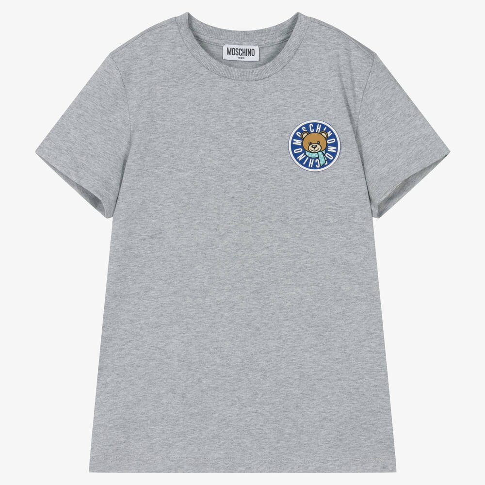 Moschino Kid-Teen - Teen Grey Cotton Teddy Bear T-Shirt | Childrensalon
