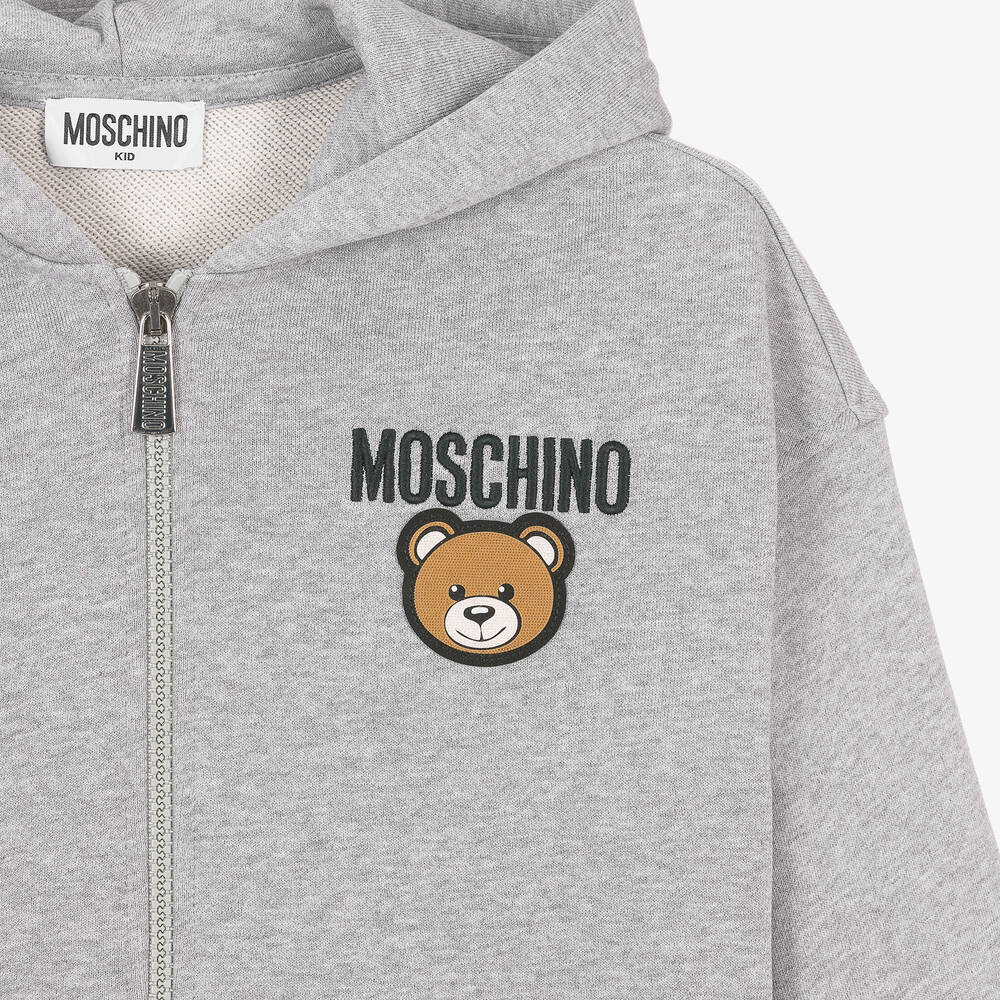 Moschino Кид-Тин-Серый спортивный костюм из хлопка с медвежонком | Childrensalon Outlet