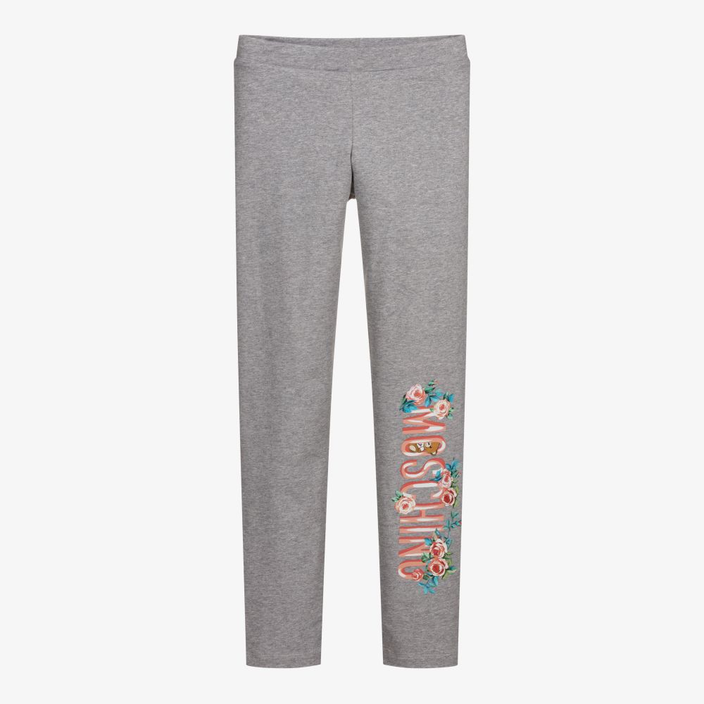 Moschino Kid-Teen - Teen Grey Logo Leggings | Childrensalon