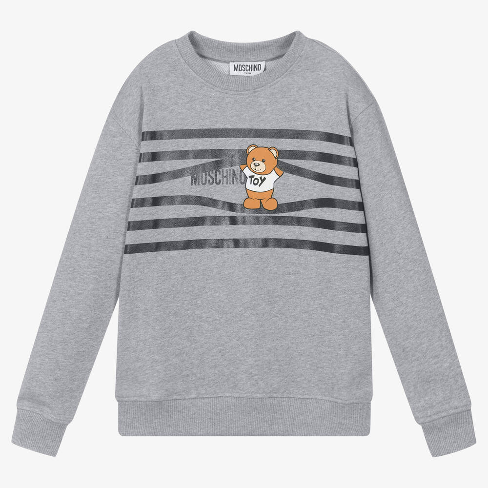 Moschino Kid-Teen - Graues Teen Sweatshirt mit Teddy-Motiv | Childrensalon