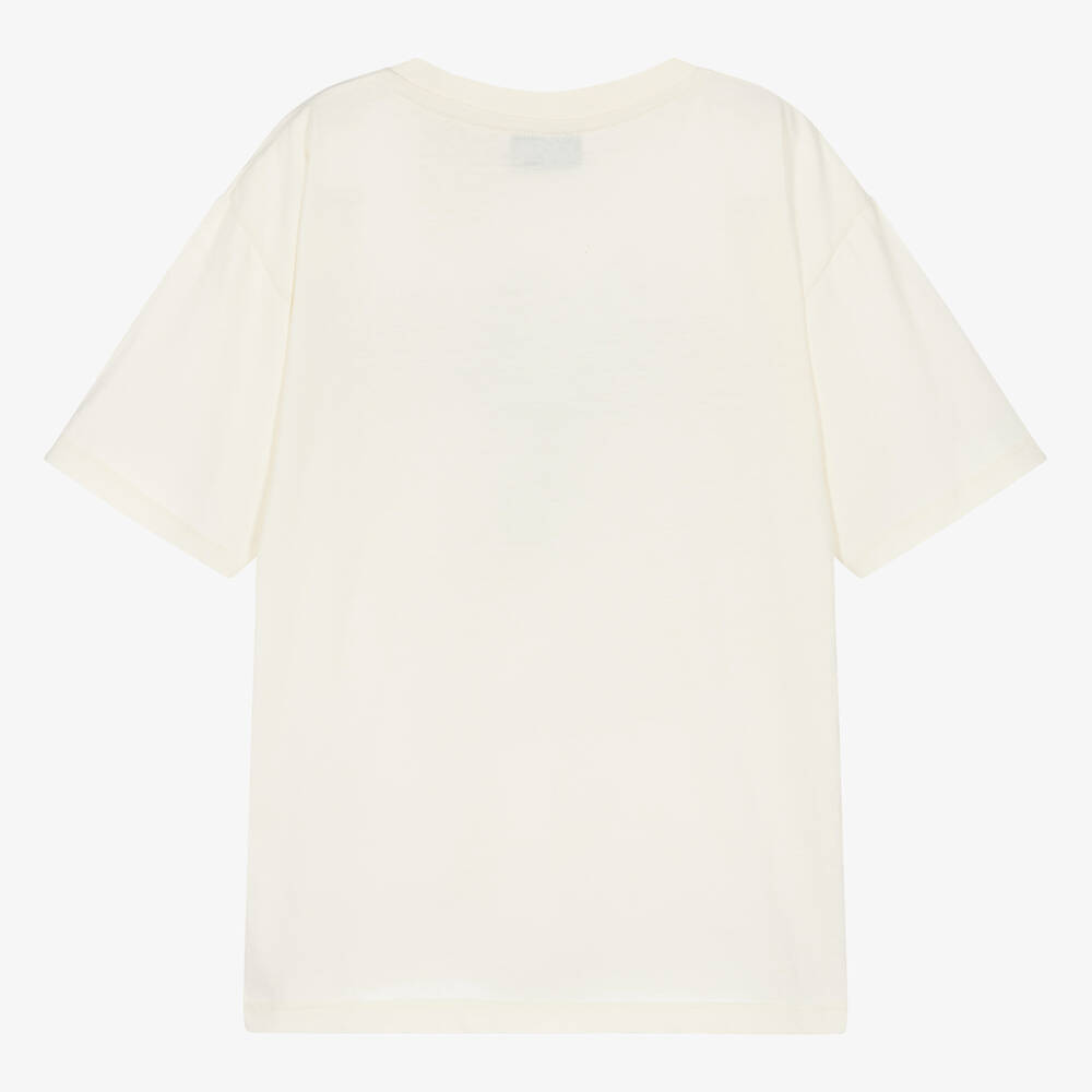 موسكينو Kid-Teen-تيشيرت قطن لون عاجي | Childrensalon Outlet