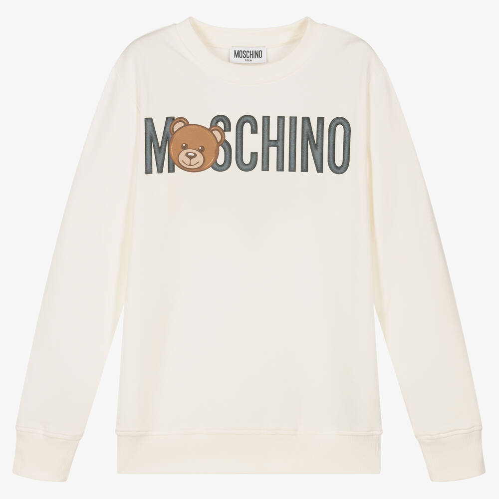 Moschino Kid-Teen - Кремовый хлопковый свитшот для подростков | Childrensalon