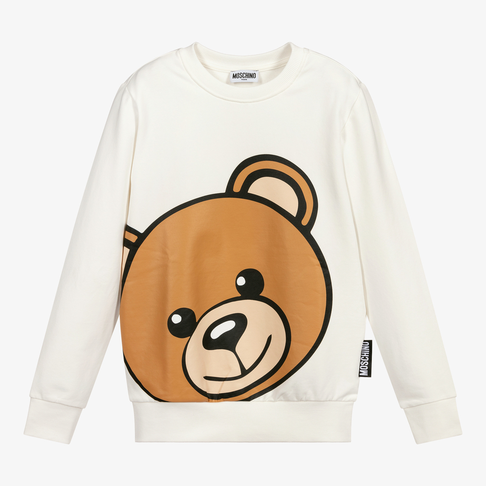 Moschino Kid-Teen - Elfenbeinfarbenes Teen Sweatshirt | Childrensalon