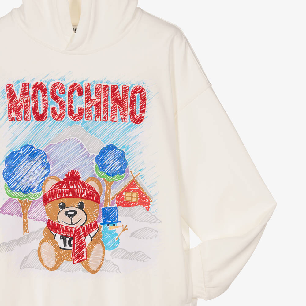 Moschino Kid-Teen-Teen Ivory Snow Teddy Hoodie | Childrensalon Outlet