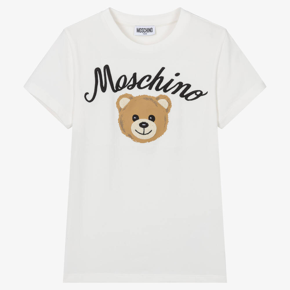 Moschino Kid-Teen - تيشيرت تينز قطن جيرسي لون عاجي | Childrensalon