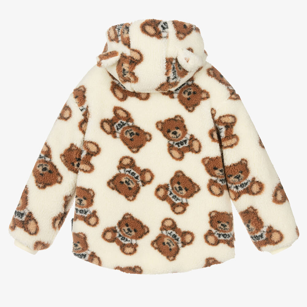 Moschino Kid-Teen-Teen Ivory Teddy Fleece Jacket | Childrensalon Outlet